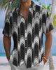 Alohadaddy® Casual Geometric Print Art Button Pocket Men's Short-Sleeve Shirt Big & Tall