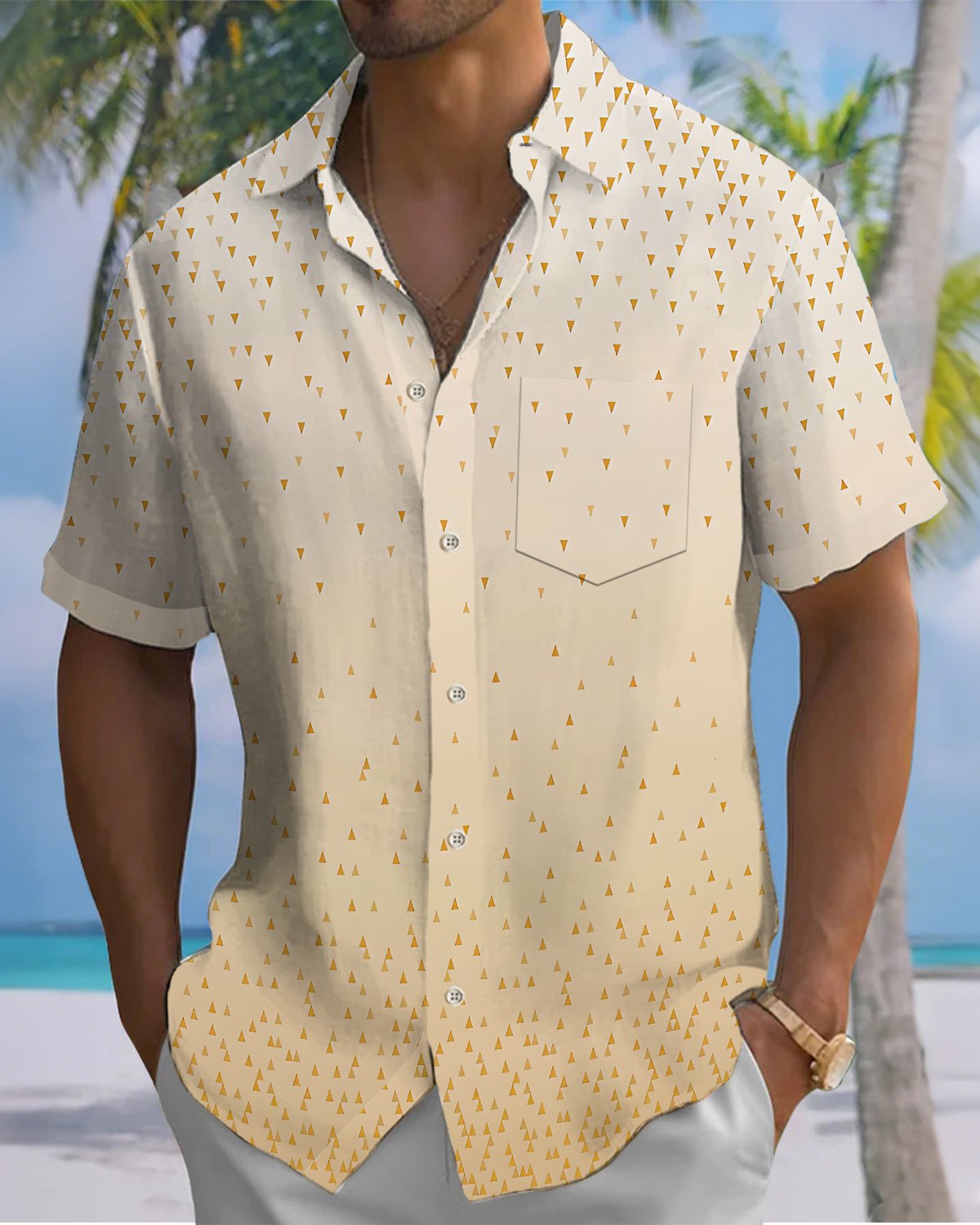 Alohadaddy® Casual Geometric Gradient Print Art Print Men's Short-Sleeve Shirt Big & Tall