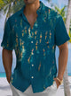 Alohadaddy® Vintage Swimming Painting Print Art Chest Pocket Mens Short Sleeve Shirt Big & Tall