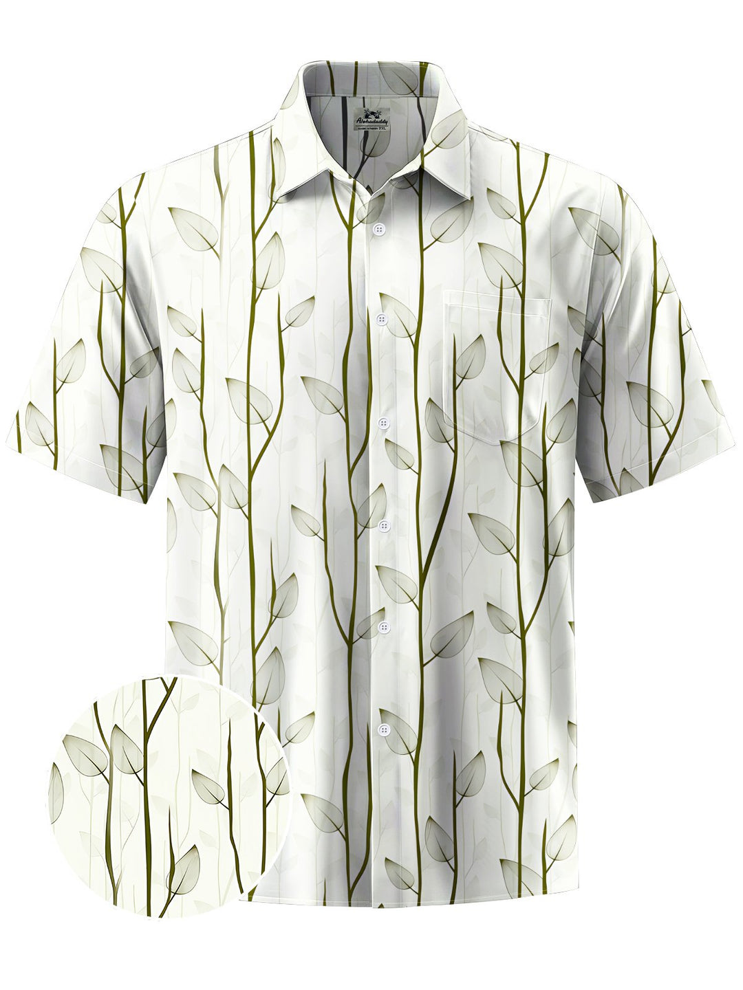 Alohadaddy® Hawaiian Leaves Art Print Chest Pocket Men&