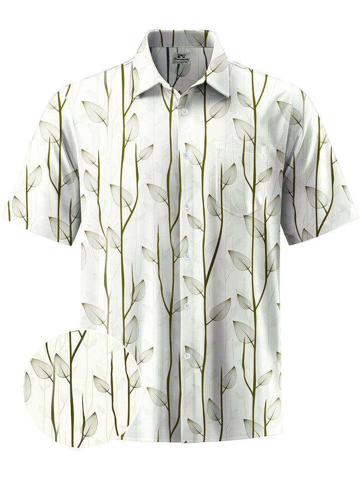 Alohadaddy® Hawaiian Leaves Art Print Chest Pocket Men&