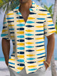 Alohadaddy® Casual Geometric Fish Art Print Chest Pocket Mens Short Sleeve Shirt Big & Tall