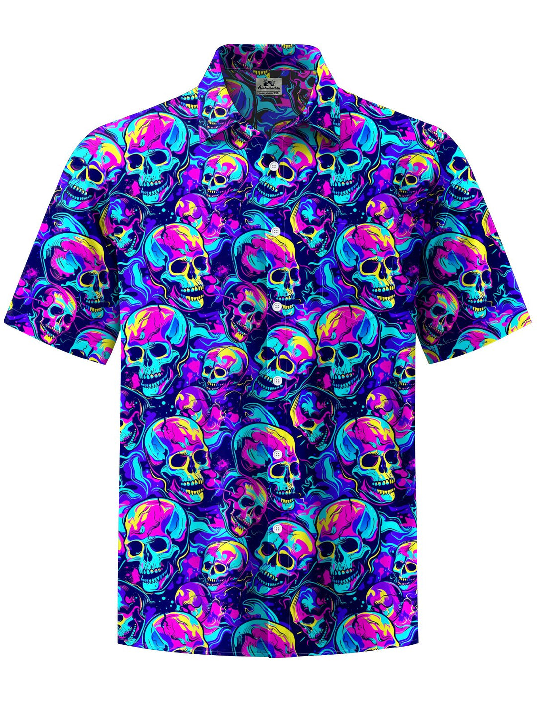 Alohadaddy® Hawaiian Skull Art Print Moisture Wicking Men&