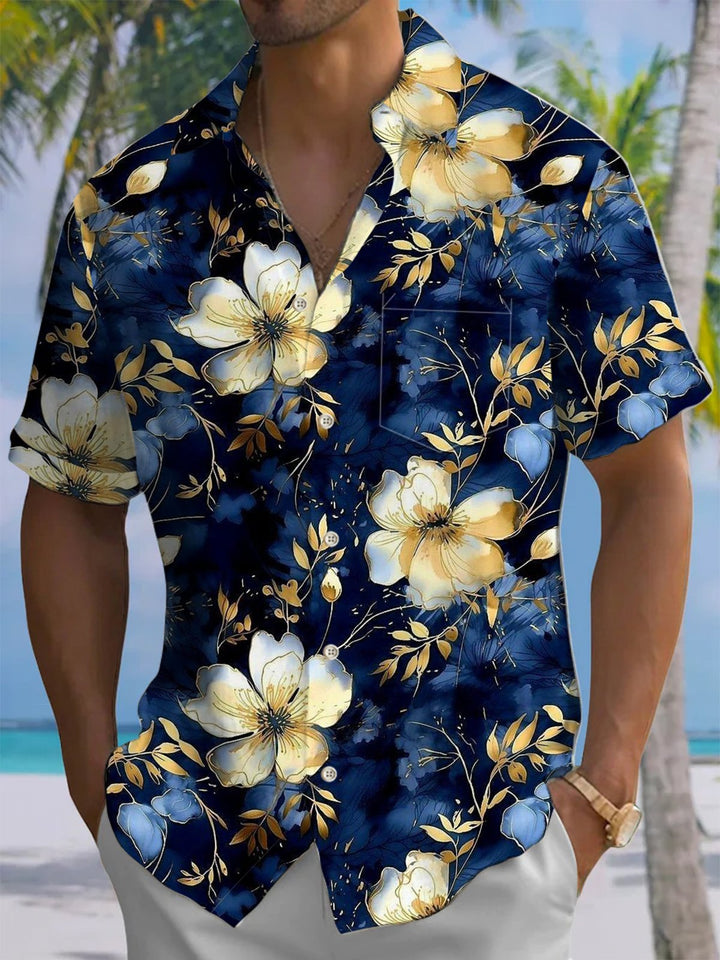Alohadaddy® Hawaiian Flowers Art Print Moisture Wicking Men&