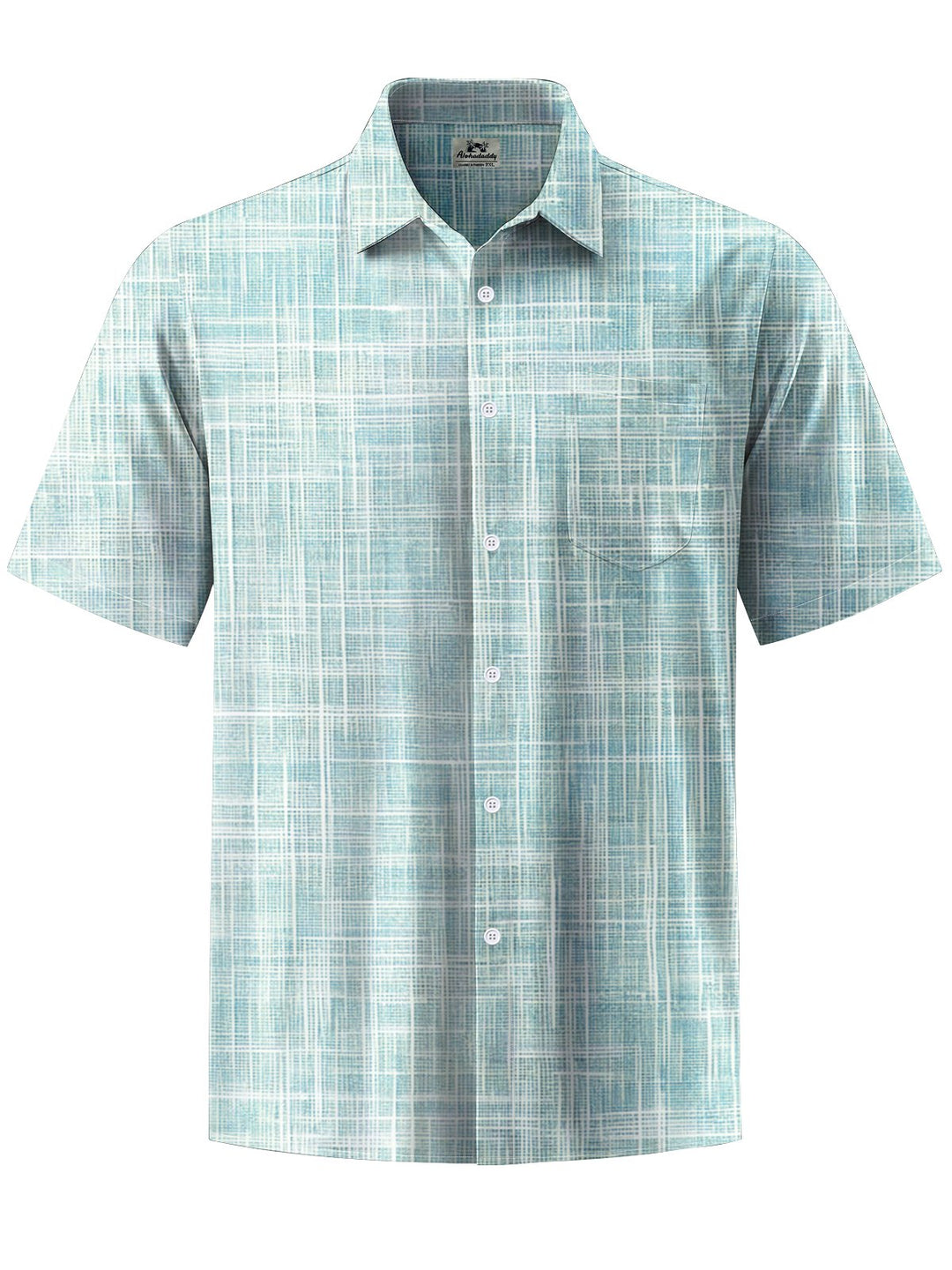 Alohadaddy® Casual Stripe Art Print Chest Pocket Men&