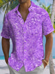 Alohadaddy® Hawaiian Rattan Art Print Chest Pocket Men's Short Sleeve Shirt Big & Tall