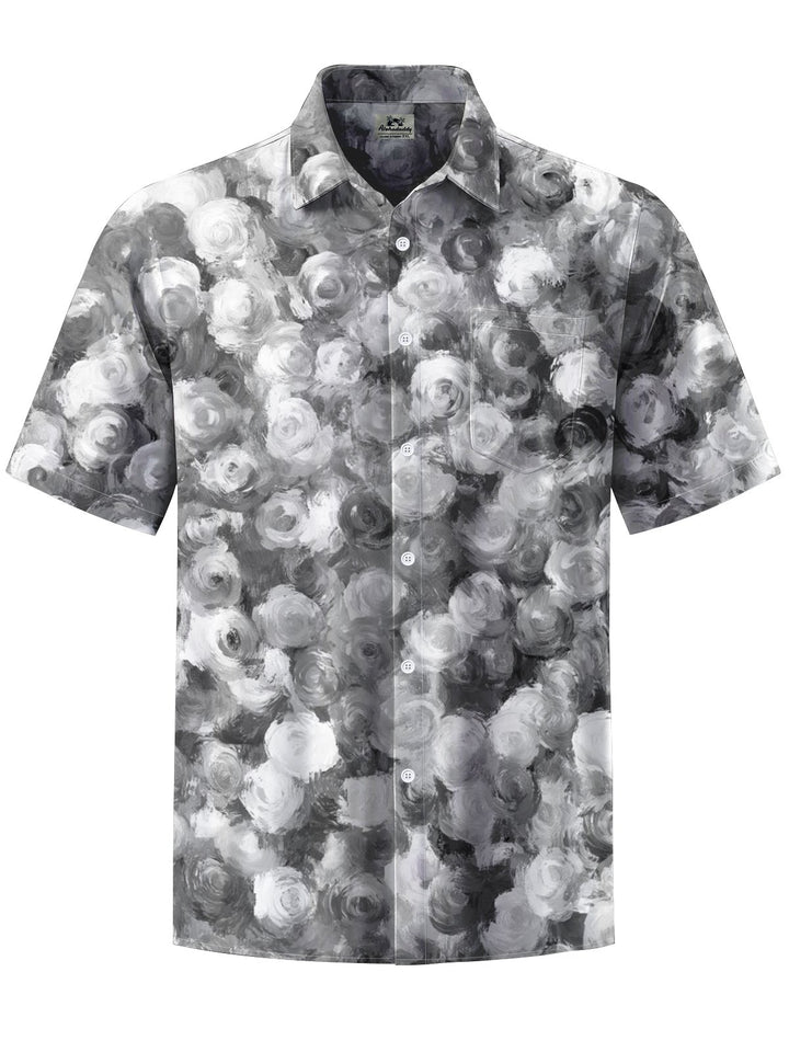 Alohadaddy® Casual Flowers Art Print Chest Pocket Men&