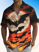 Alohadaddy® Halloween vintage bat print art stretch men's short-sleeved shirt Big & Tall