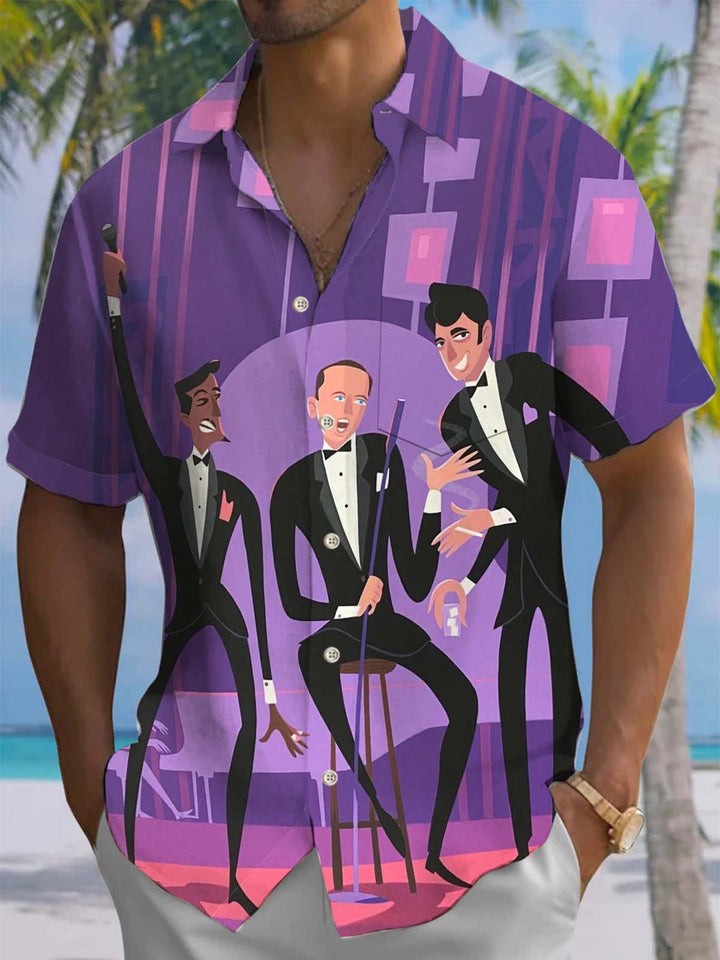 Alohadaddy® Vintage Cartoon Print Art Pocket Stretch Men&