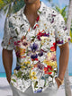 Alohadaddy® Hawaiian Flowers Art Print Chest Pocket Mens Short Sleeve Shirt Big & Tall