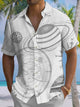 Alohadaddy® Casual Star Art Print Chest Pocket Men's Short Sleeve Shirt Big & Tall