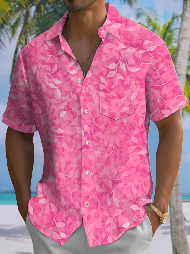 Alohadaddy® Hawaiian Rattan Art Print Chest Pocket Men&
