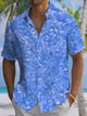 Alohadaddy® Hawaiian Rattan Art Print Chest Pocket Men's Short Sleeve Shirt Big & Tall