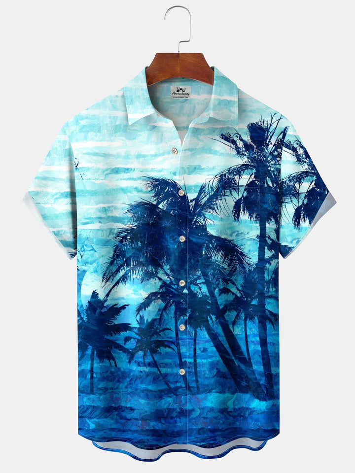 Alohadaddy® Hawaii Palm Trees Ombre Art Print Pockets Stretch Men&