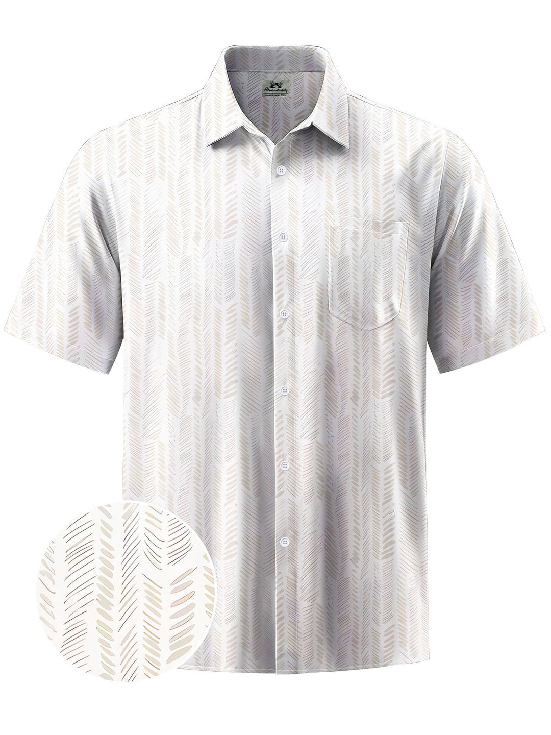 Alohadaddy® Casual Stripe Printed Chest Pocket Men&