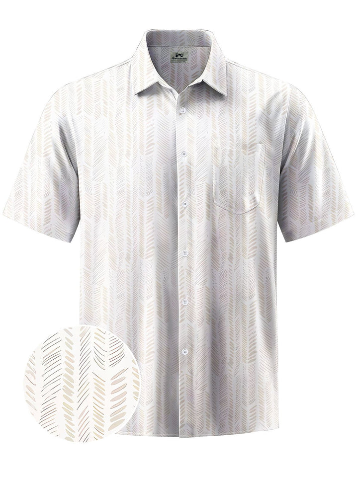 Alohadaddy® Casual Stripe Printed Chest Pocket Men&