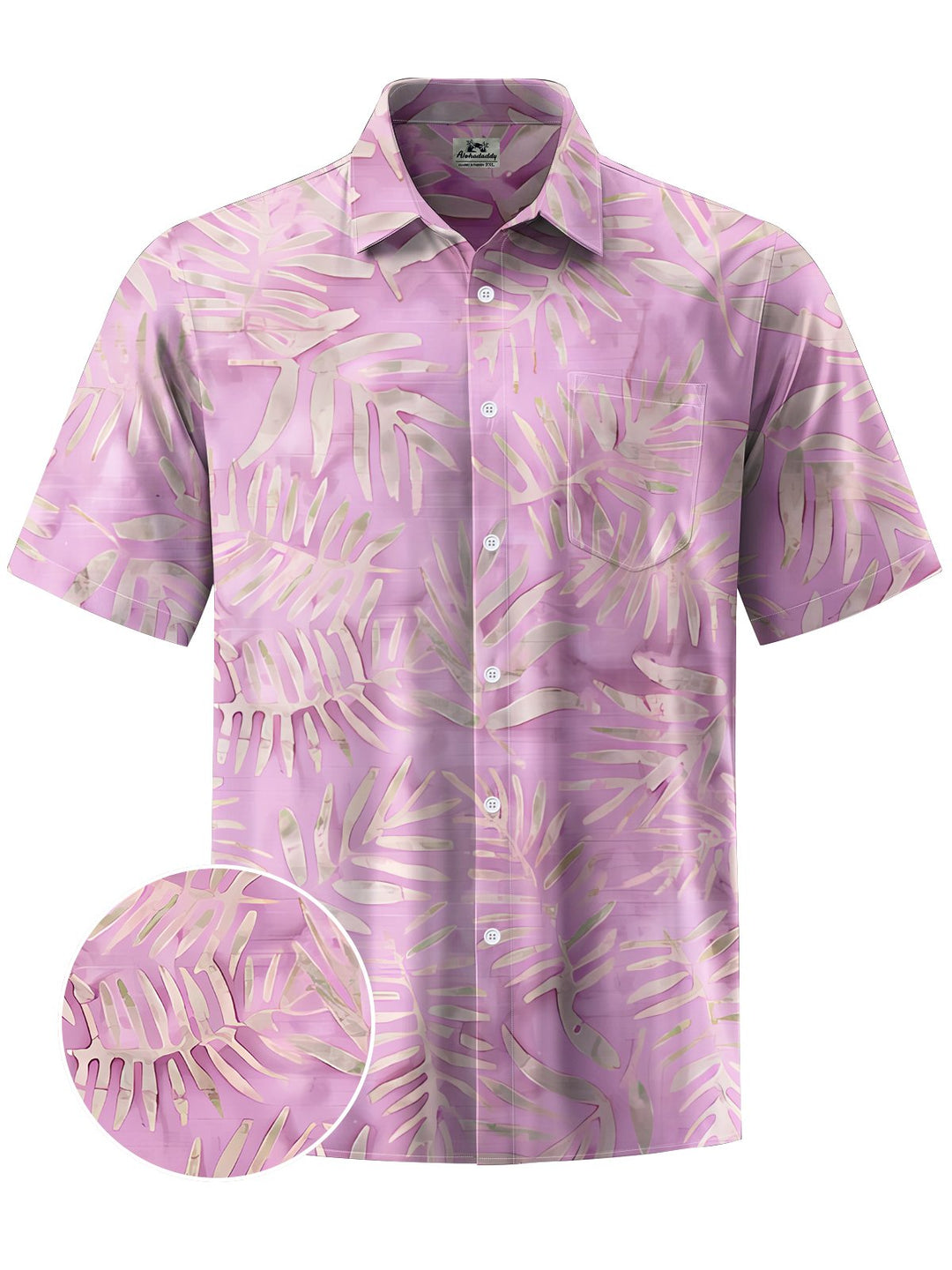 Alohadaddy® Hawaii Palm Leaf Art Print Chest Pocket Men&