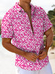 Alohadaddy® Casual Abstract Polka Dots Print Art Chest Pocket Moisture Wicking Men's Short Sleeve Shirt Big & Tall