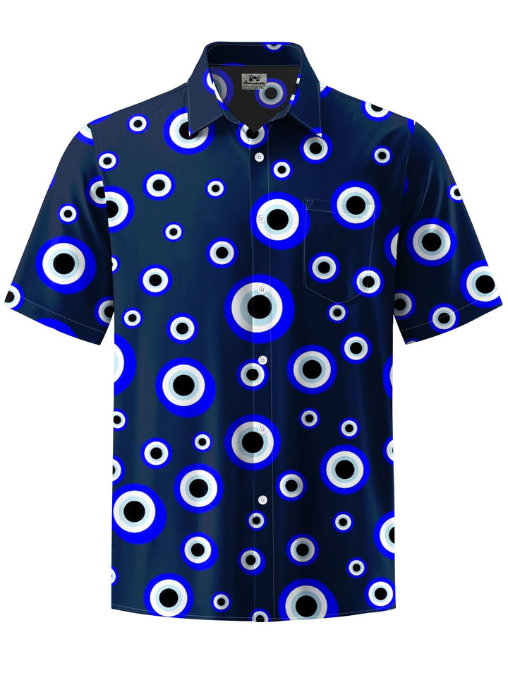 Alohadaddy® Casual Geometric Art Print Chest Pocket Men&