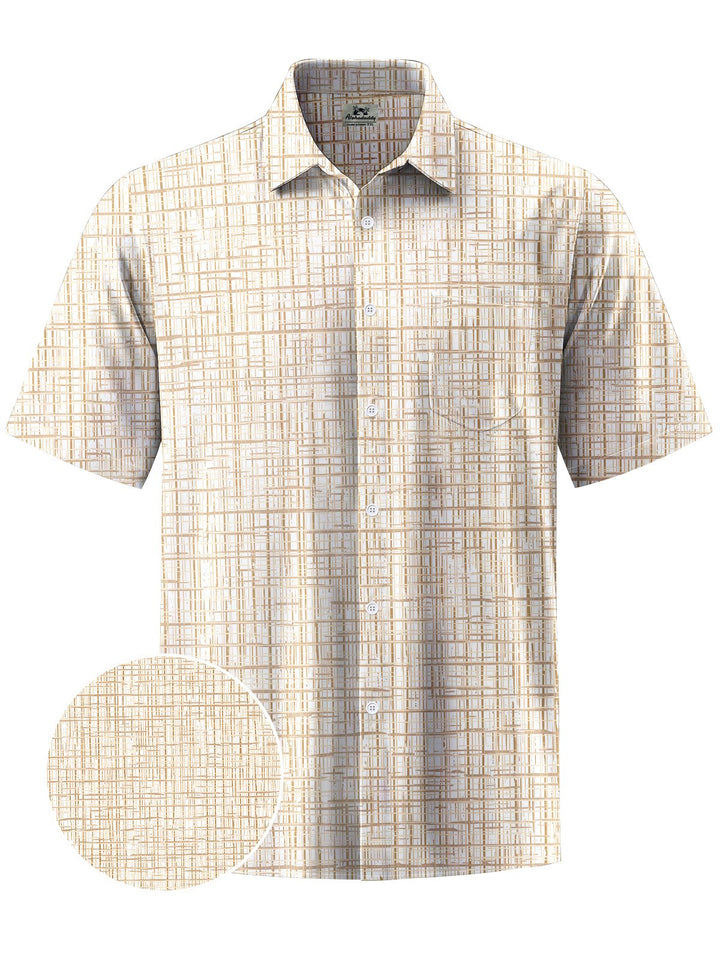 Alohadaddy® Casual Plaid Print Art Mens Moisture Wicking Short Sleeve Shirt Big &amp; Tall