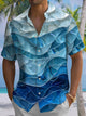 Alohadaddy® Casual Geometric Gradient Art Print Chest Pocket Mens Wicking Short Sleeve Shirt Big & Tall