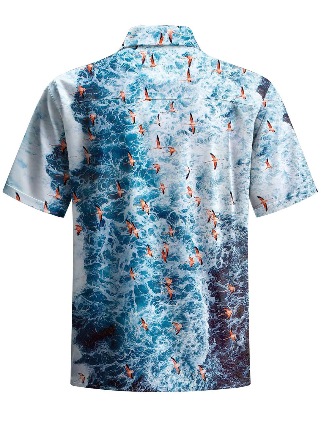 Alohadaddy® Hawaiian Flamingo Wave Print Art Pocket Elastic Men&