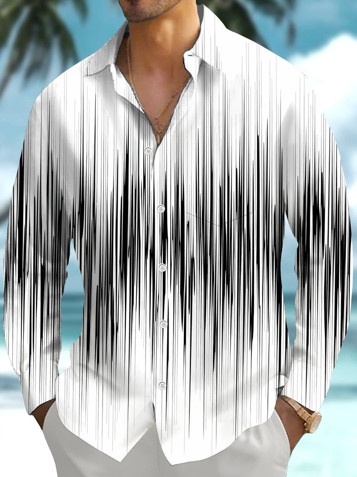 Alohadaddy® Casual Stripe Print Art Pocket Stretch Men&