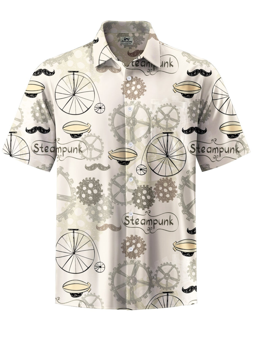 Alohadaddy® Retro Gear Mustache Ombre Print Art Pocket Stretch Men&