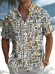 Alohadaddy® Casual Plaid Print Art Elastic Pocket Button Men's Short Sleeve Shirt Big & Tall