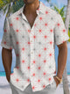 Alohadaddy® Retro Geometric Star Print Pocket Button Stretch Men's Short Sleeve Shirt Big & Tall