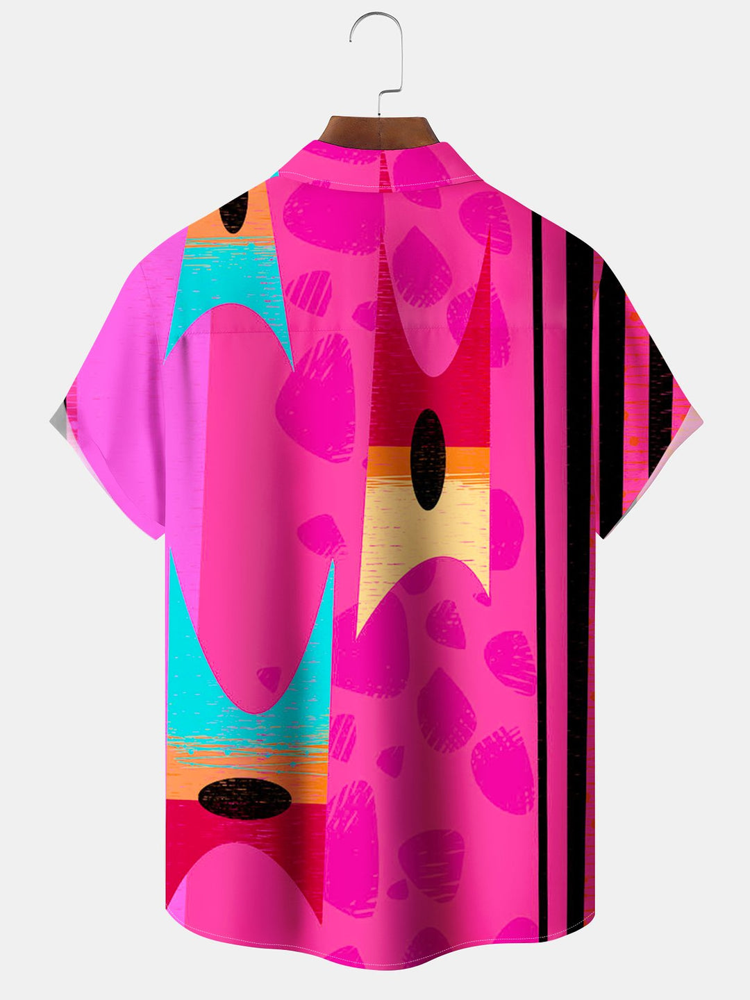Alohadaddy® Retro Geometric Stripe Print Pocket Stretch Men&