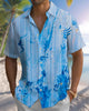 Alohadaddy® Casual Stripe Abstract Graphic Print Pocket Elastic Button Men's Long Sleeve Shirt Big & Tall