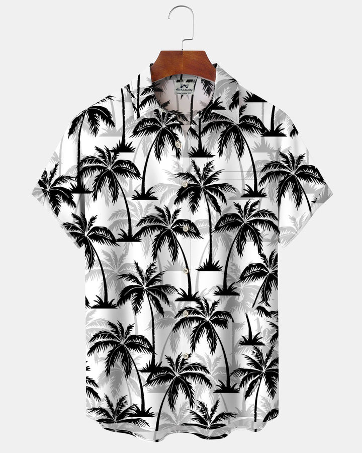 Alohadaddy® Hawaiian Palm Tree Print Art Button Stretch Pocket Men&