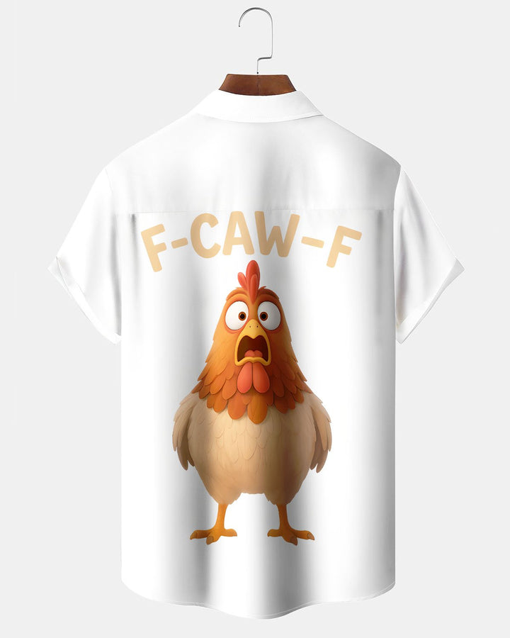 Alohadaddy® Casual Rooster White Art Print Men&