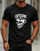 Alohadaddy® Casual Men's Skull Coffee Mug Pattern Short-Sleeve T-Shirt