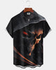 Alohadaddy® Halloween Skull and Death Print Men's Short-Sleeve Shirt