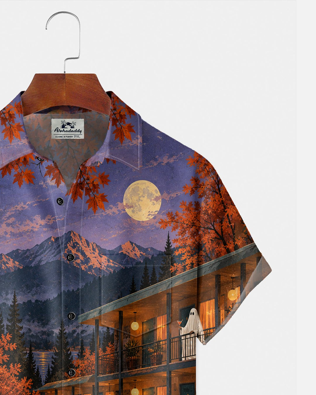 Alohadaddy® Holiday Halloween Ghost Party Motel Print Men&