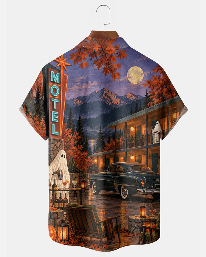 Alohadaddy® Holiday Halloween Ghost Party Motel Print Men&