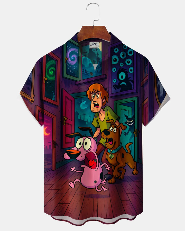 Alohadaddy® Halloween Castle Ghost Print Men&