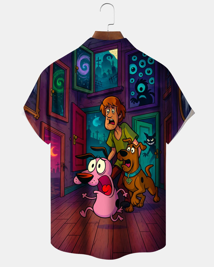 Alohadaddy® Halloween Castle Ghost Print Men&