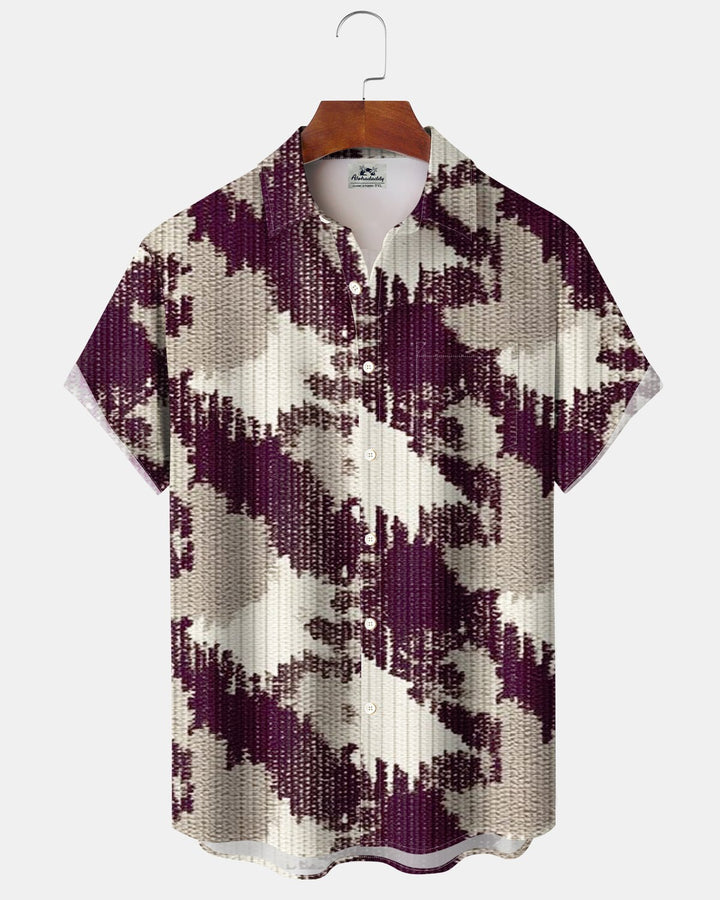 Alohadaddy® Casual Abstract Houndstooth Geometric Print Men&