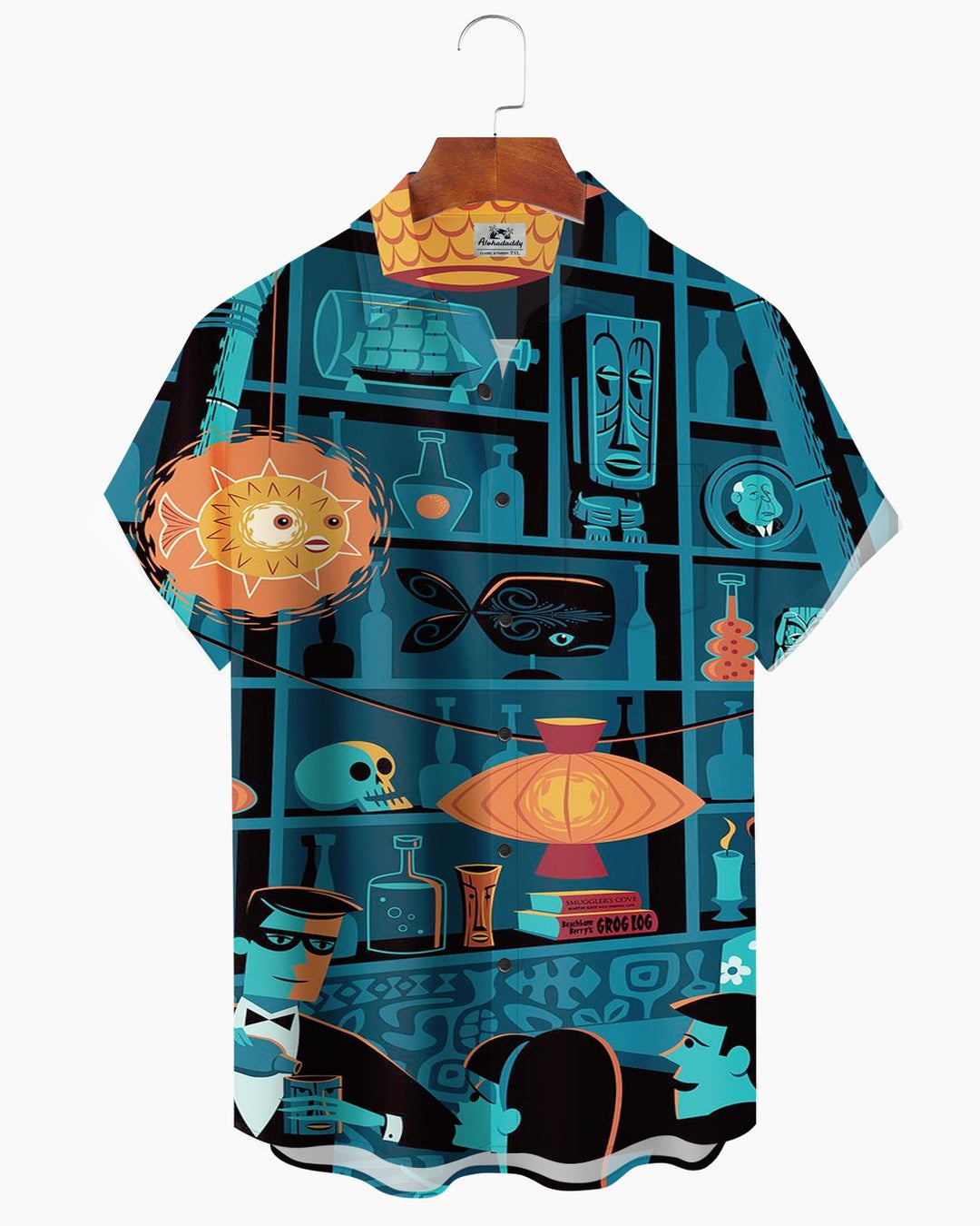 Alohadaddy® Retro Medieval Atomic Art Portrait Cocktail Print Men&