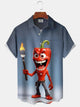 Alohadaddy Casual Cartoon Chili Pepper Print Art Button Cardigan Pockets Breathable Soft Long Large Size Short Sleeve Shirt