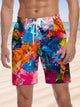 Alohadaddy Abstract Art Oil Painting Print Art Moisture Wicking Hawaiian Beach Shorts