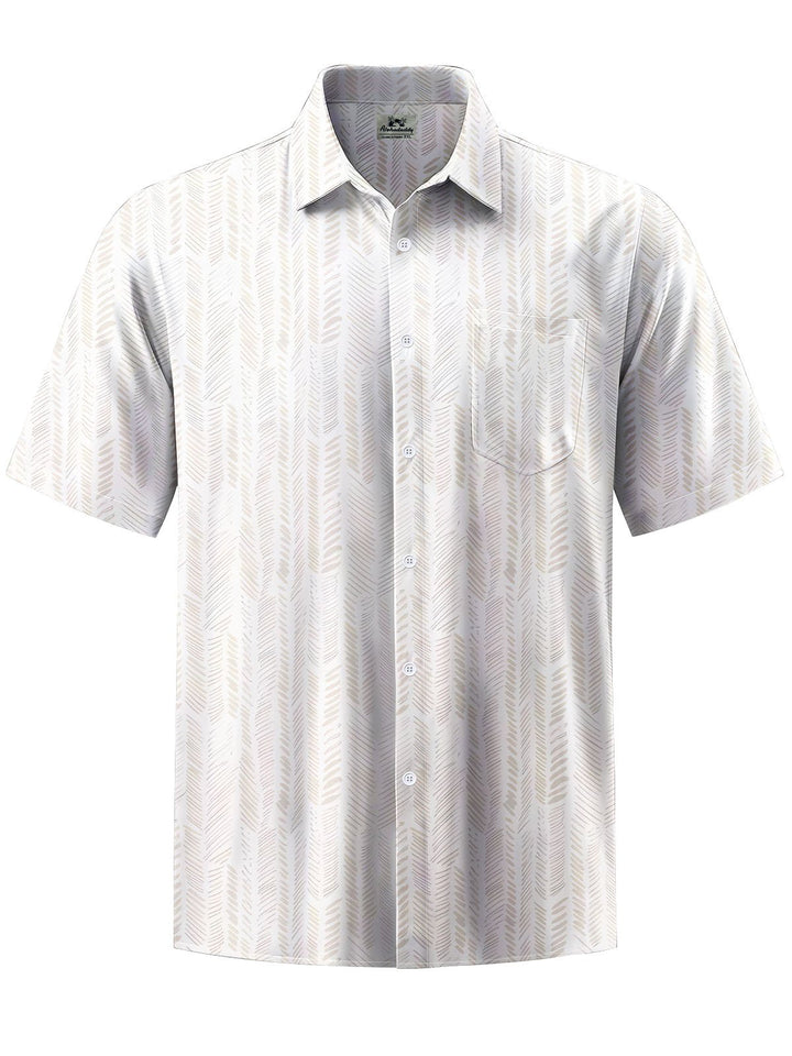 Alohadaddy® Casual Stripe Printed Chest Pocket Men&