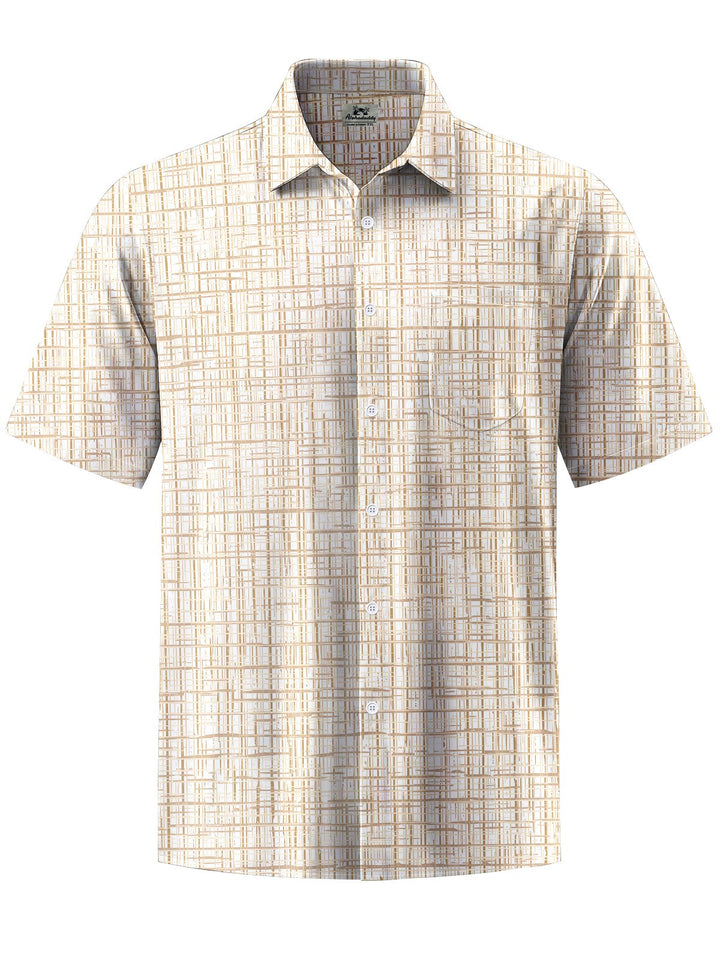 Alohadaddy® Casual Plaid Print Art Mens Moisture Wicking Short Sleeve Shirt Big &amp; Tall