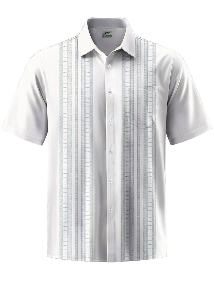 Alohadaddy® Casual Stripe Art Print Moisture Wicking Mens Short Sleeve Shirt Big &amp; Tall