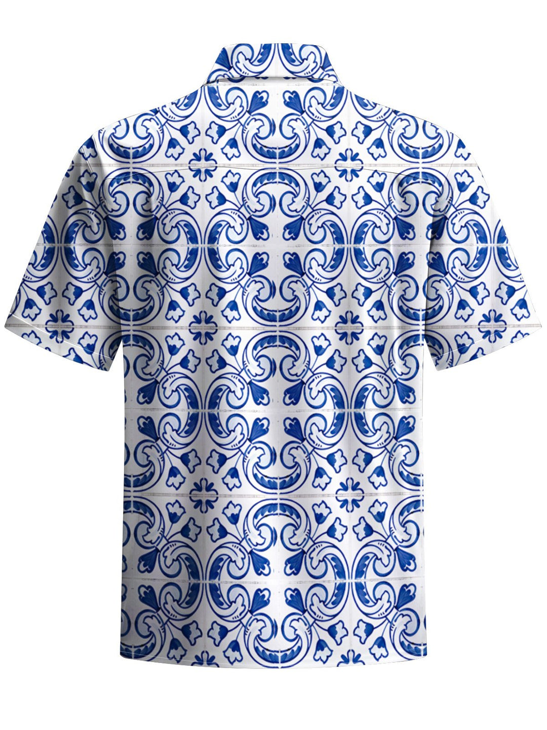 Alohadaddy® Casual Ethnic Pattern Art Print Chest Pocket Men Short Sleeve Shirt Big &amp; Tall