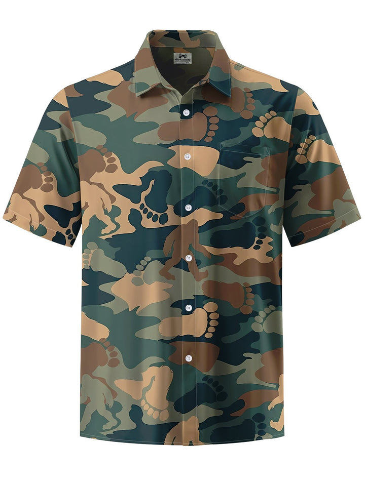 Alohadaddy® Vintage Camo Bigfoot Art Print Chest Pocket Men&