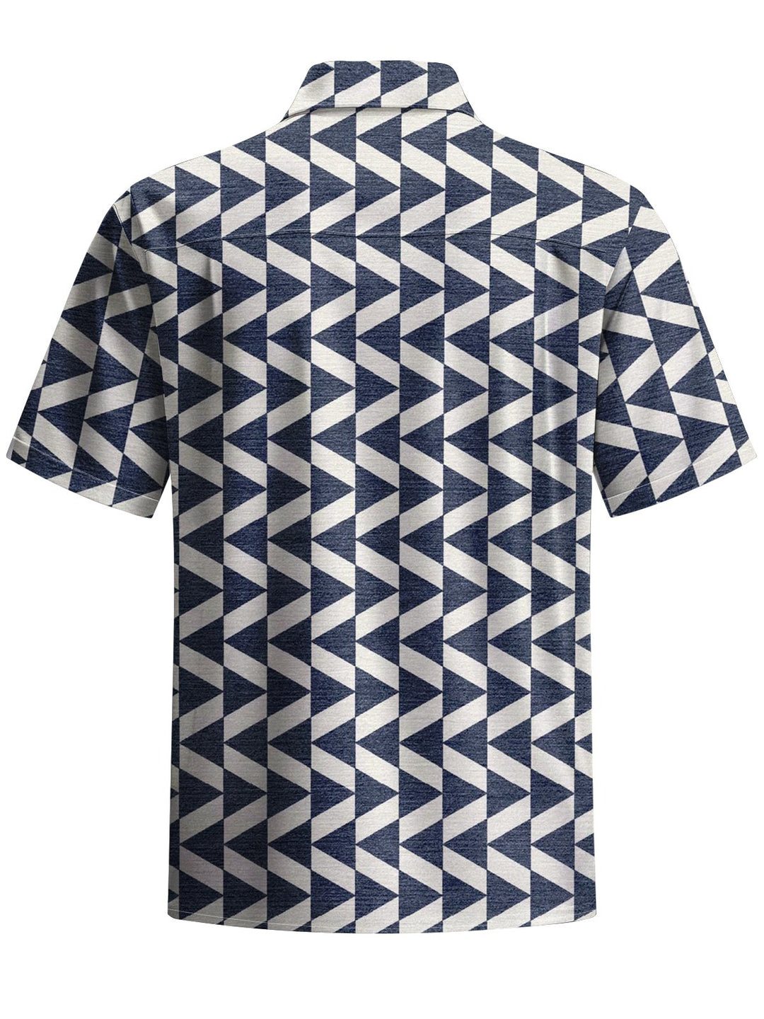 Alohadaddy® Casual Geometric Art Print Chest Pocket Men&